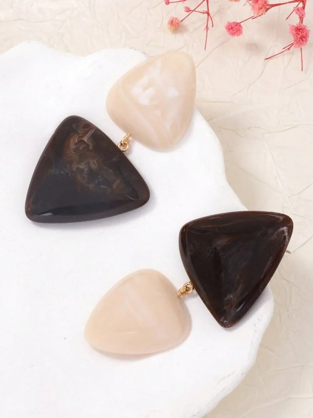 Multicolor Creative Women's Acrylic Geometric Triangle Earrings